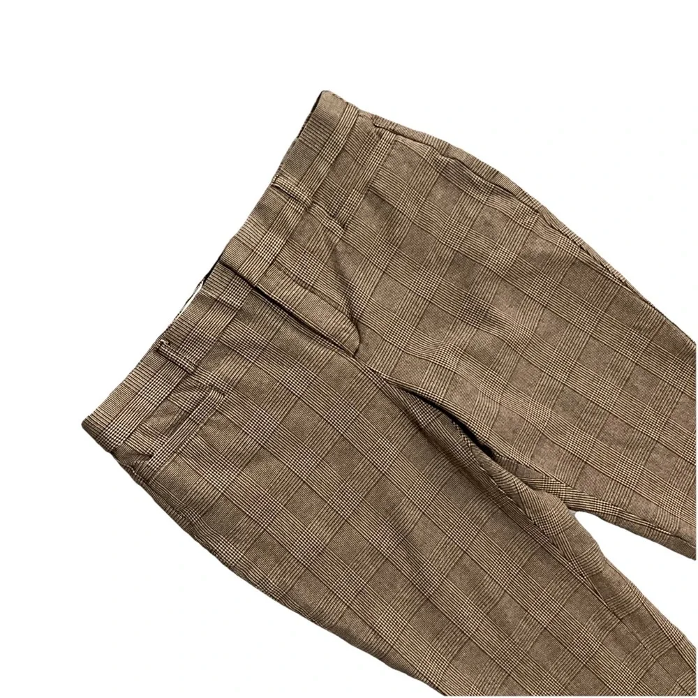 Banana Republic Sloan Curvy Fit Plaid Stretch Ankle Pants Brown Career‎ Size 6